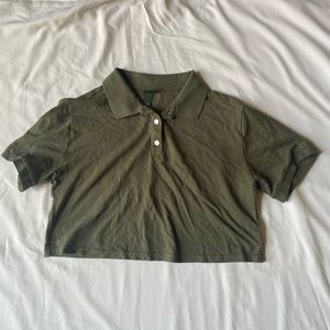 Army Green Collared T-Shirt